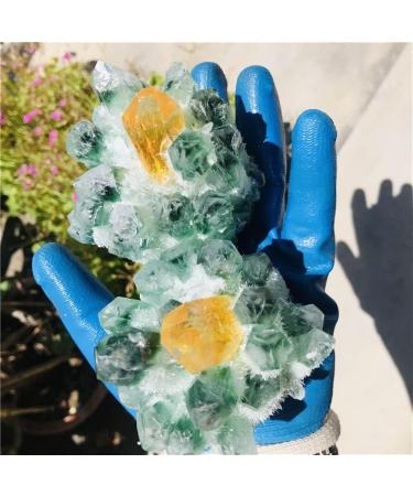 Natural Crystal Rough Home Decoration Quartz Cluster Natural Green Ghost Crystal Cluster Inlaid with Yellow Specimen Stones (Size : 400-500g) - Buy Online on GoSupps.com