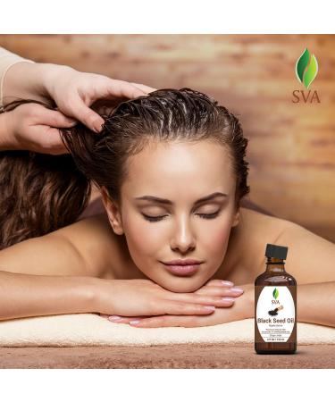 Buy SVA Black Seed Oil 4 Fl Oz - 100% Natural Cold Pressed Carrier Oil for Skin Hair & Body Care - Ideal for Massage & Facial Use - Buy Online on GoSupps.com