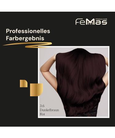 Femmas Professional Dark Brown Red 3.6 Hair Color Cream - Argan Oil Keratin & Ceramids for Radiant Long-Lasting Results - 100ml Pack - Buy Online on GoSupps.com