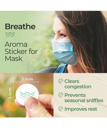 Combo Pack & Breathe Stickers Set for Masks - Natural Essential Oil Aromatherapy Stickers to Refresh Breath for Facial Masks & Pillows 10 Packs-120 Patches - Gya Labs - Buy Online on GoSupps.com