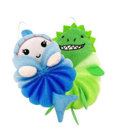 minkissy Kids Loofah 2pcs Children's Bath Ball Sponge Accessories Polyethylene Baby Shower Sponge