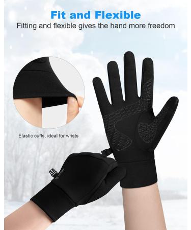Buy Coskefy Lightweight Touchscreen Gloves for Men & Women | Elastic Slip-Resistant Running Bike & Winter Gloves - Ideal for Camping Hiking Cycling & Climbing | Black-Z05 L - Buy Online on GoSupps.com