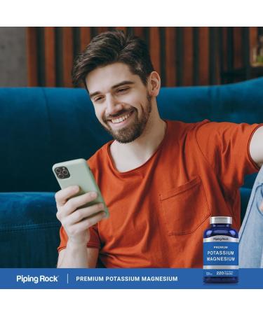 Piping Rock Potassium Magnesium Supplement | 220 Capsules | Non-GMO Gluten Free Premium Complex - Buy Online on GoSupps.com