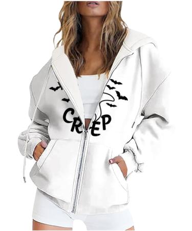 Halloween Costumes Sleeve Halloween Print Hoodie Stylish Loose Top Womens Hoodie Pullover Black 4X-Large - Buy Online on GoSupps.com