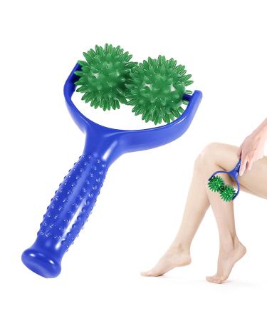Massage roller with handle massage balls massage foot massage roller hedgehog ball for legs back arms shoulders muscle pain