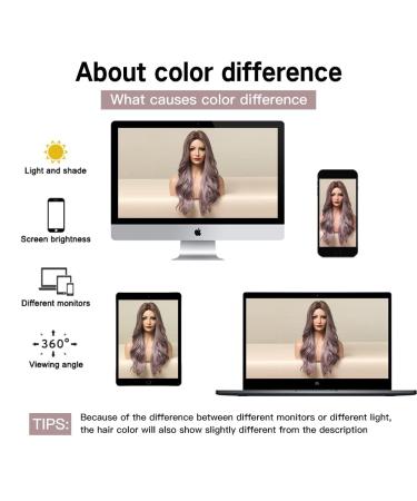 Ombre Purple Wig for Women - Long Wavy Heat Resistant Purple Wig with Dark Brown Roots for Costumes & Daily Wear - Buy Online on GoSupps.com