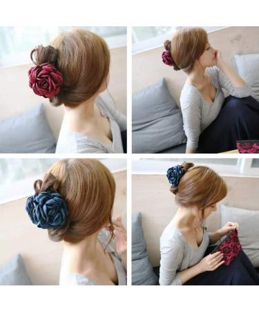 Large Fabric Flower Hair Clips - Fashionable Hair Accessories for Women & Girls (Set of 4) - Buy Online on GoSupps.com