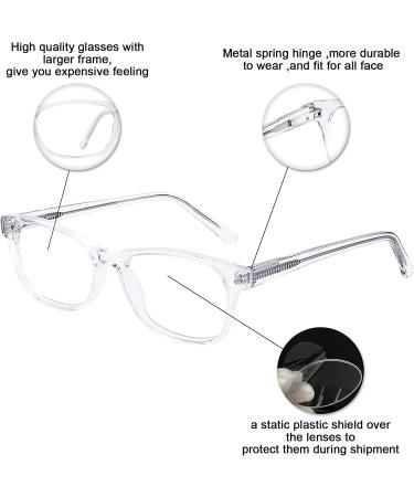 OCCI CHIARI 5.0 Power Blue Light Blocking Reading Glasses for Women - Anti Computer Glare & Eyestrain - Spring Hinge Readers - A-Transparent 5.0x - Buy Online on GoSupps.com