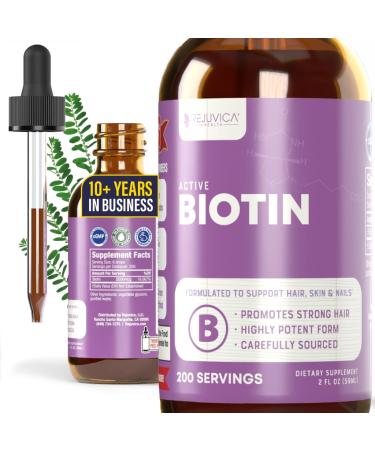 Rejuvica Health Active Biotin - Advanced Liquid Biotin Supplement - 5000mcg Support Hair Skin & Nails 1