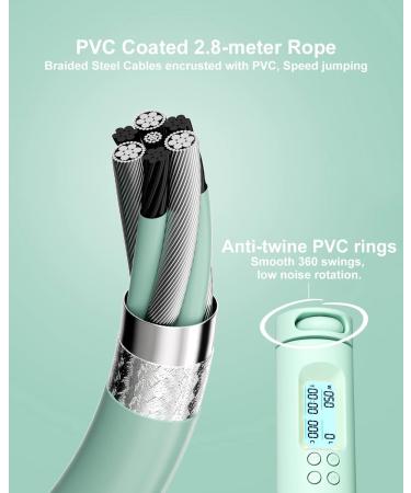 OVICX Digital Weighted Handle Speed Jump Rope - Green | Adjustable Length | Cardio Fitness Training - Buy Online on GoSupps.com