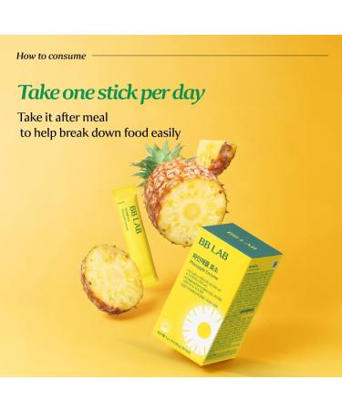 BB LAB Pineapple Enzyme Supplement Natural Digestive Enzymes with -Amylase Protease Bromelain Korea Formula Supports Carb & Protein Breakdown - Buy Online on GoSupps.com