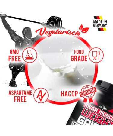 BWG MEGA MUSCLE Weight Gainer 5000g | Max Strength Formula for Hardgainers | Mega Vanilla Flavor | 1-Pack with Dosing Spoon - Buy Online on GoSupps.com