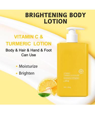Vitamin C & Turmeric Body Lotion Large-capacity Body Moisturiser With Vitamin C Turmeric And Squalane Remove Dark Spots Moisturizing Body Lotion for Dry Skin Body Skin Care Smooth Skin 300g Turmeric&Vitamin C - Yellow - Buy Online on GoSupps.com