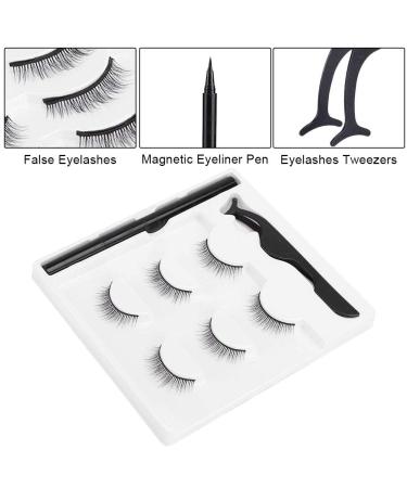 Shop Magnetic Eyeliner and Eyelash Set - 3 Pairs Reusable Lashes with Eyeliner Pencil and Tweezers for a Natural Look - Buy Online on GoSupps.com