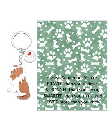 Ensianth Dog Keychain Gifts for Dog Lovers Puppy Keychain Dog Paw Print Keychain Gifts for Dog Owners Mom Dad Puppy Dog Keyring Shetland Sheepdog