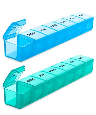 BUG HULL Pill Organizer Extra Large 2 Pack, Weekly Pill Box XL, Big Pill Case 7 Day, Oversize Daily Medicine Organizer, Travel Pill Container, Pill Holder for Vitamins, Cod-Liver Oil, Supplements - Buy Online on GoSupps.com