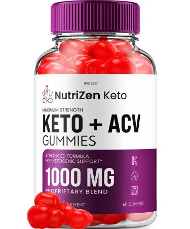 NutriZen Keto ACV Gummies - Advanced Formula Nutri Zen Keto Plus ACV Gummies Apple Cider Vinegar Keto Nutrizen ACV Gummies Dietary Supplement Reviews Men Women (60 Gummies)