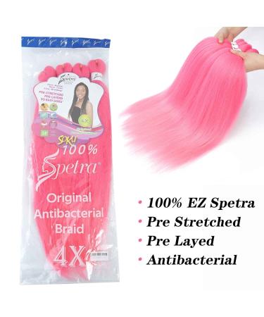 SOKU Pre Stretched 24 Pink Braiding Hair 4 Packs - Synthetic Fiber Crochet Twist Braids - Soft Yaki Straight Texture - 24 Inch (Pack of 4) - Buy Online on GoSupps.com