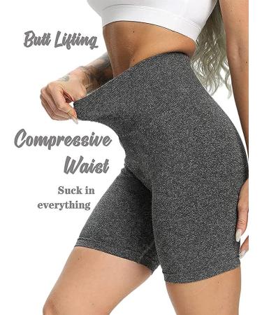 OQQ Women's High Waist 3 Piece Workout Shorts Set | Butt Lifting & Tummy Control | Ruched Booty Yoga Pants | Black Grey Avocado Green - Large - Buy Online on GoSupps.com