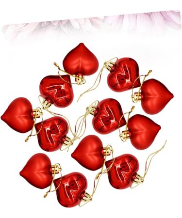 Cabilock 2 Boxes Xmas Hanging Rose Gold Christmas Tree Ornaments Mini Gadgets Heart-Shaped Hanging Ball Red Red 4.5X4.5cm - Buy Online on GoSupps.com