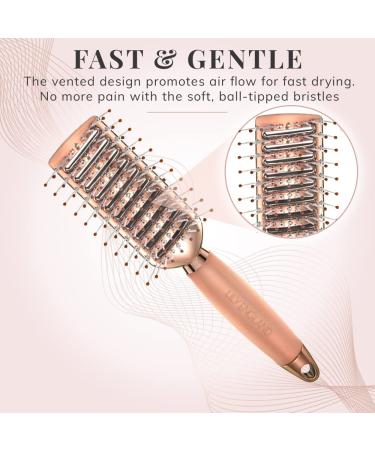 Rose Gold Vent Hair Brush for Women - Detangling & Blow Drying Hairbrush with Gel Handle - Buy Online on GoSupps.com