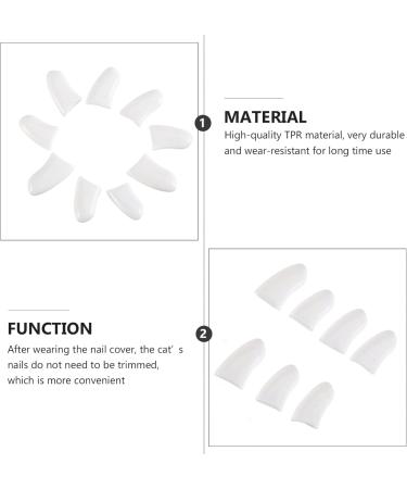 UKCOCO 40 Pcs Cat & Dog Nail Caps - Claw Protection Covers for Cats & Dogs - White 1x0.8cm - Buy Online on GoSupps.com