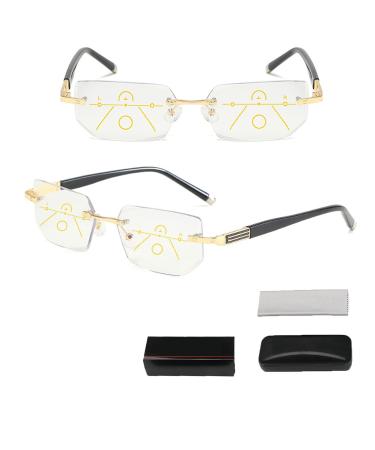 Mjmluck dotmalls Intelligent zoom glasses smart glasses reading glasses dual-focus blue light filter varifocal glasses zoom glasses with glasses box blue light visual aid reading aid glasses for men (150)