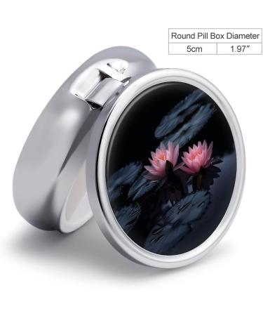 Portable 3 Compartment Pill Box | Travel Medicine Organizer with Red Water Lilies | Small Pill Case for Handbag & Pocket - Buy Online on GoSupps.com