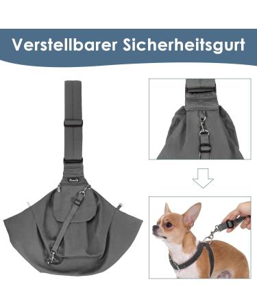 Slowton Adjustable Dog Carrier Bag - Gray XS for Pets 0.9-2kg | Padded Shoulder Strap Perfect for Walks & Outdoor Excursions - Buy Online on GoSupps.com