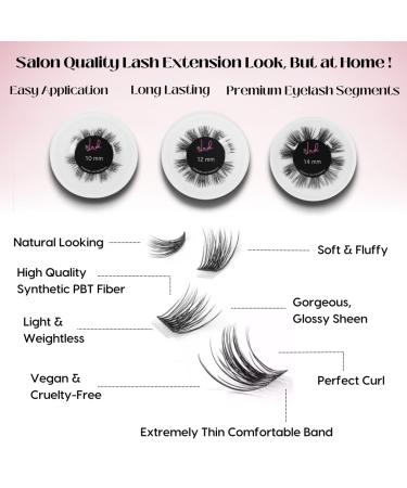 itLASH Ultimate Eyelash Extension Kit - DIY Home Application w/ 30 Premium Lash Segments, Applicator, Adhesive & Sealer - 48 Hour Hold, 10mm 12mm 14mm - Buy Online on GoSupps.com