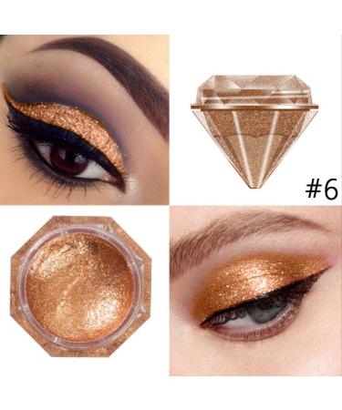 Allbesta Diamond Glitter Eyeshadow Make-up Metallic Pearls Shimmer Pigment Gold Silver White Purple Powder 06#
