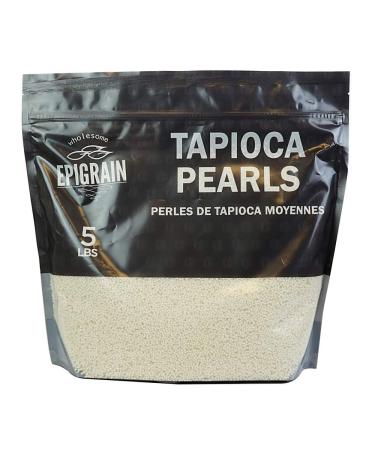 Epigrain Premium Grade Tapioca Pearls (Small), 5lbs (2.27Kg) | Naturally Gluten-Free Thickener, All-Natural, Use for Tapioca Pudding