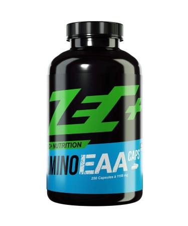 ZEC+ Nutrition amino EAA caps 250 capsules essential amino acids high -dose amino acid powder in capsule form 8 EAAS & valuable vitamins made in Germany 250 pieces (1 Pack)
