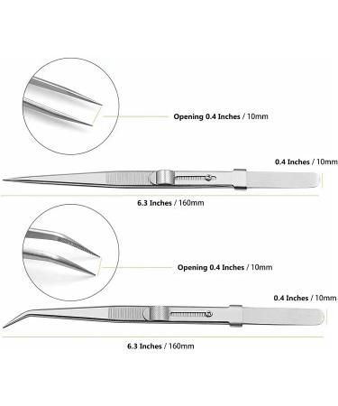 MIUPOO Adjustable Slide Lock Nail Art Tweezers Nail Rhinestone Stickers Jewel Gem Craft Tweezers Precision Slide Locking Antistatic Tweezers Set 2 Pieces 2 Slide Lock Tweezers - Buy Online on GoSupps.com