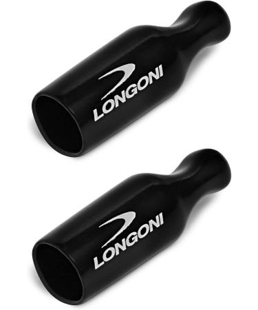 Longoni Billiard Cue Tip Rubber Protector Cover Black 2-Pack - Fits 12.5-13 mm Tips - Buy Online on GoSupps.com