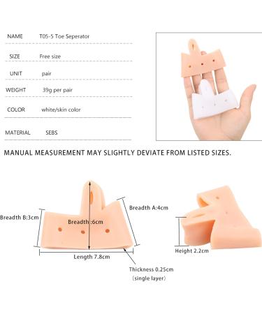 Silicone Toe Separator Spacers for Athletes - Hallux Valgus Correctors & Bunion Relief - Toe Stretcher for Overlapping Toes - Skin Color - Buy Online on GoSupps.com