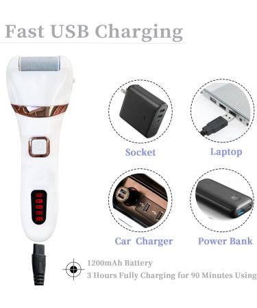 OUXI Electric Foot Callus Remover - Rechargeable 16-in-1 Pedicure Kit with 3 Roller Heads, Waterproof Dead Skin Foot File - 2 Speeds, Pedicure Tools for Men and Women - Buy Online on GoSupps.com