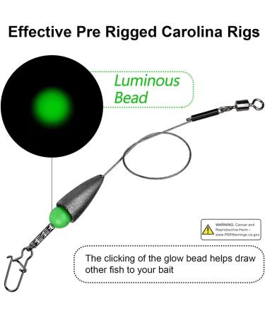 THKFISH Bullet-Weights Carolina Ready Rigs - Pre-Rigged 1/5oz, 1/4oz, 3/8oz Fishing Weights - Color A - Pack of 10 - Buy Online on GoSupps.com