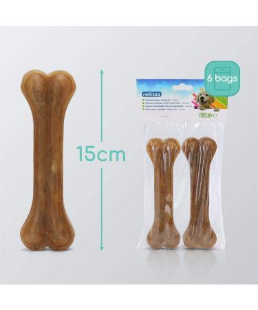 Nobleza Rawhide Dog Chews - Medium 15cm 12 Pack | Natural Pressed Bones for Puppies | Teeth Reinforcement & Chewing Delight - Buy Online on GoSupps.com