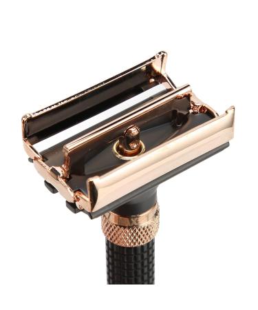 Double Edge Metal Safety Razor Handle - Reusable Grip Manual Shaver for Men & Women - Durable & Stylish Black - Buy Online on GoSupps.com