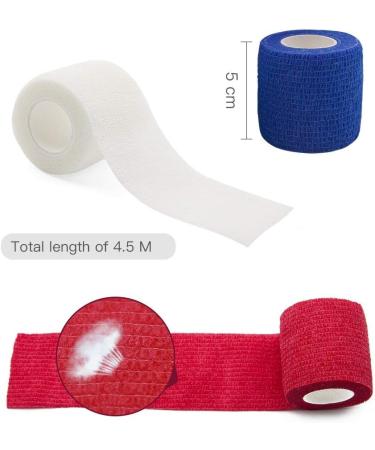Qigui Self-Adhering Cohesive Bandage 5cm x 4.5m - Blue Elastic Bandage for Fingers Hands Toes & Feet - International Shipping Available - Buy Online on GoSupps.com