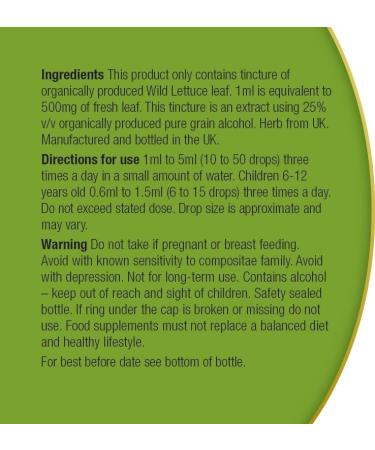 100ml Organic Wild Lettuce Herbal Remedy - Natural Relief and Wellness Solution - Buy Online on GoSupps.com