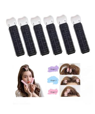 6PCS Volumizing Hair Clips Hair Volumizing Clips Hair Root Volumizing Clips Volume Clips for Roots Hair Rollers with Clip for DIY Hair Styling Accessories Tool(BLACK)