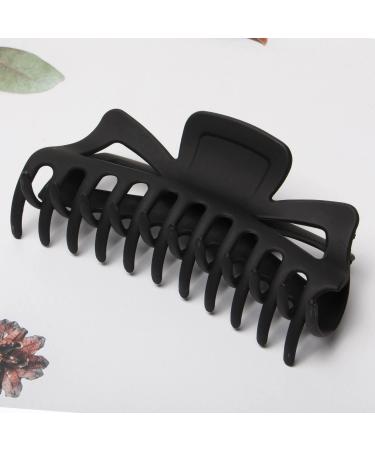 Large 5.5 Inch Frosted Black Hair Claw Clips for Women - Pack of 2 | Non-Slip Big Plastic Hair Clamps | Hair Accessories for Thick Hair (Color A) - Buy Online on GoSupps.com