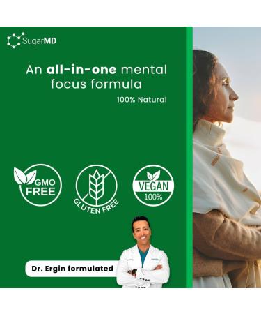 SugarMD Neuro-Focus Support - Brain Health Supplements - Focus and Formula of Bacopa Ginkgo & Bioperine - Non-GMO and Gluten-Free - 60 Capsules - Buy Online on GoSupps.com