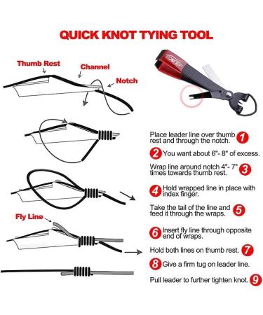 TQONEP Fishing Quick Knot Tying Tool - 420 Stainless Steel 4 in 1 Fly Line Clippers with Zinger Retractor Combo (Red) - Buy Online on GoSupps.com