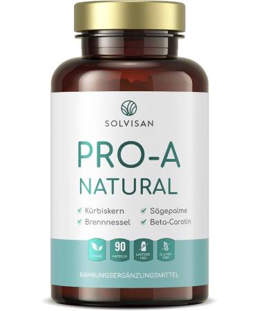 Solvisan Pro-A Natural - 500mg Pumpkin Seed 400mg Saw Palmetto 200mg Nettle Extract Selenium & Beta-Carotene - 90 Capsules for Optimal Health | International Shipping Available - Buy Online on GoSupps.com