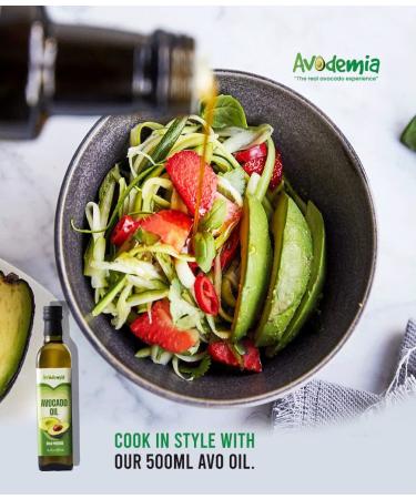 500ML Cold Pressed Avocado Oil - Keto and Diet Friendly Cooking Oil for High-Heat Cooking, Frying, Baking - Buy Online on GoSupps.com