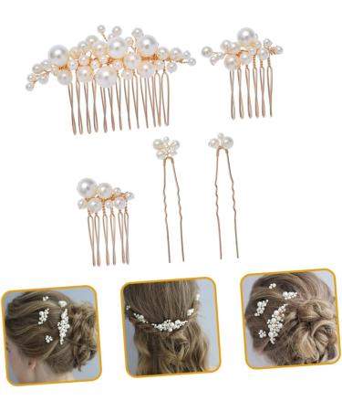 Angoily 1 Set Bride Wedding Hairpin Headband for Girls Pearl Hair Stick Wedding Bride Headdress Rhinestone Hair Comb Wedding Hair Comb Rhinestone Outfit Big Pearl Abs Hair Fork - Buy Online on GoSupps.com