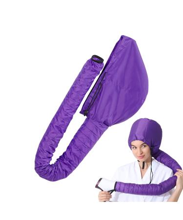 Hair Dryer Bonnet - Hair Dryer Hood Diffuser Attachment - Soft Adjustable Dryer Cap with Headband for Speeds Up Drying Time & Conditioning Fits All Head Sizes